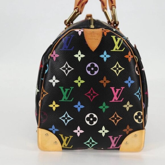 LOUIS VUITTON Monogram Multicolor Speedy 30 Hand Bag Black M92642 Auth 128856V - Picture 8 of 16